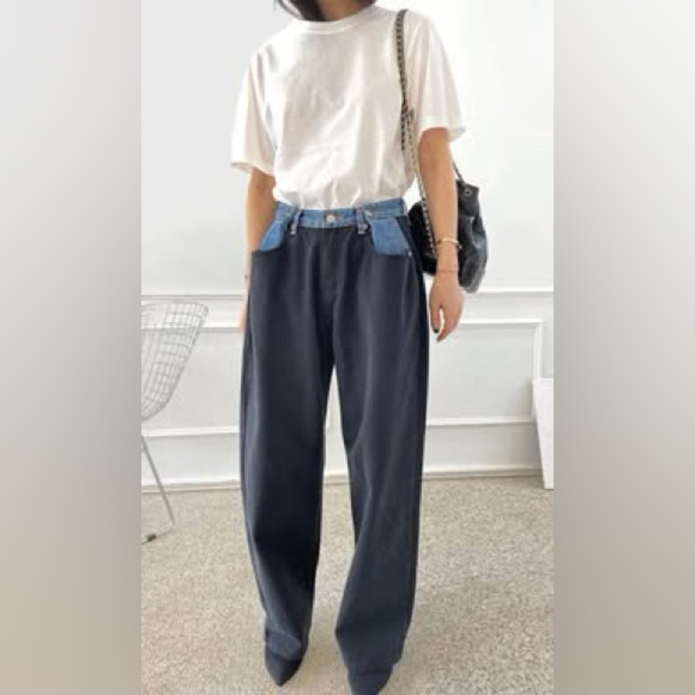 The Frankie Shop/ Hayla Contrast Denim Pants